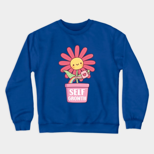 Cute Flower In A Pot Self Growth Crewneck Sweatshirt by rustydoodle